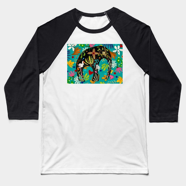 Elephant Jungle Baseball T-Shirt by MagaliModoux